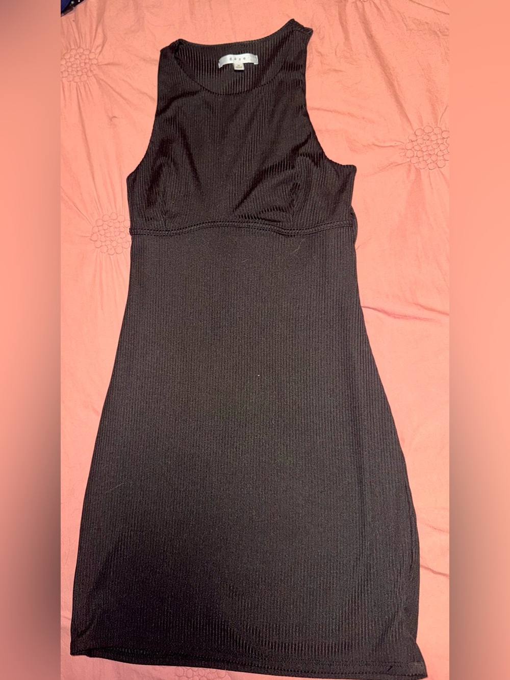 Women's Black Ribbed Tank Dress
